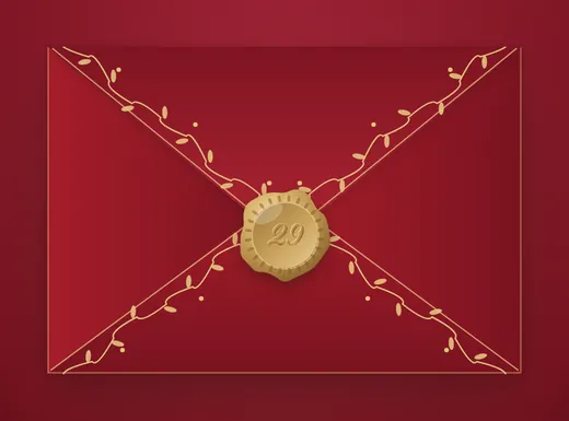 Umschlag Rot & Gold mit Goldsiegel
